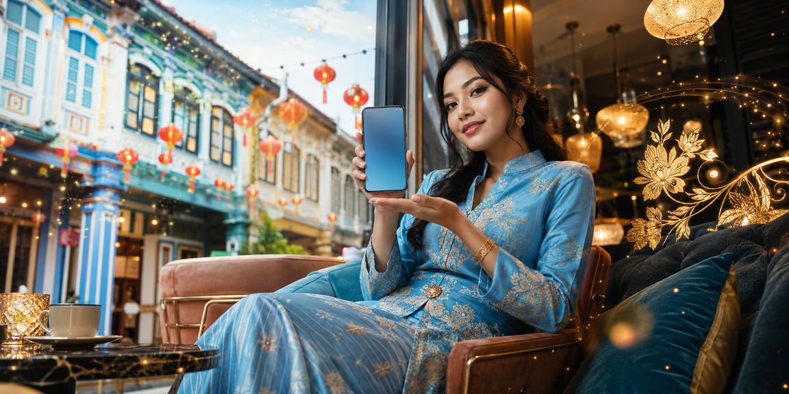 Proses deposit dalam talian di Penang dengan baju kurung tradisional